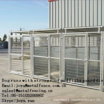 3 runs 5'x10'x6' dog kennels with solid roof and fight guard dividers